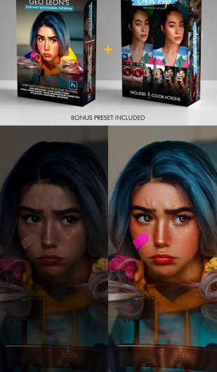 Скачать с Яндекс диска Geo’s Retouching Tutorial + Color Action pack Bundle