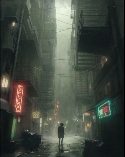 Бесплатно!!! Dark Alley Scene — Full Blender Cinematic Workflow + 300 assets [ENG + RUS]